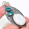 Natural Rainbow Moonstone 925 Sterling Silver Jewelry Pendant 2.99" AP-14040