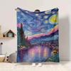 1pc Impressionist Painting Blanket Warm, Cozy, And Soft, Suitable for Sofas, Beds, Cars, And Office Use.Perfect for Camping And Travel, Making It a Gr