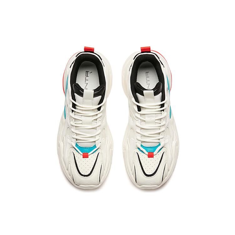 Anta All Over Victory Mesh, Textile Cushioning Slip Resistant Lightweight Low Top Chunky Sneakers Men's White Blue 112018882-8