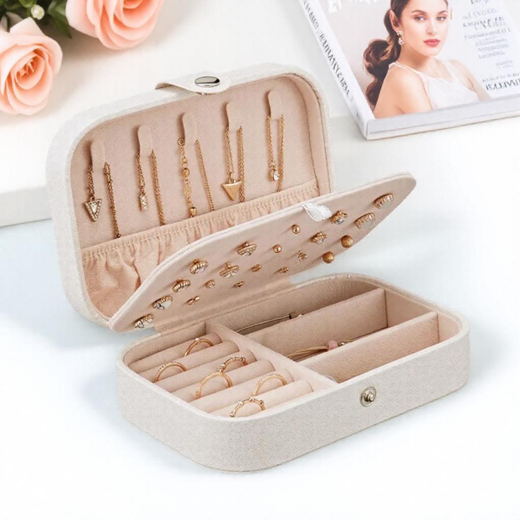 NEW PU Leather Jewelry Box Organizer Storage Display Box Earring Packaging Home Travel Gift