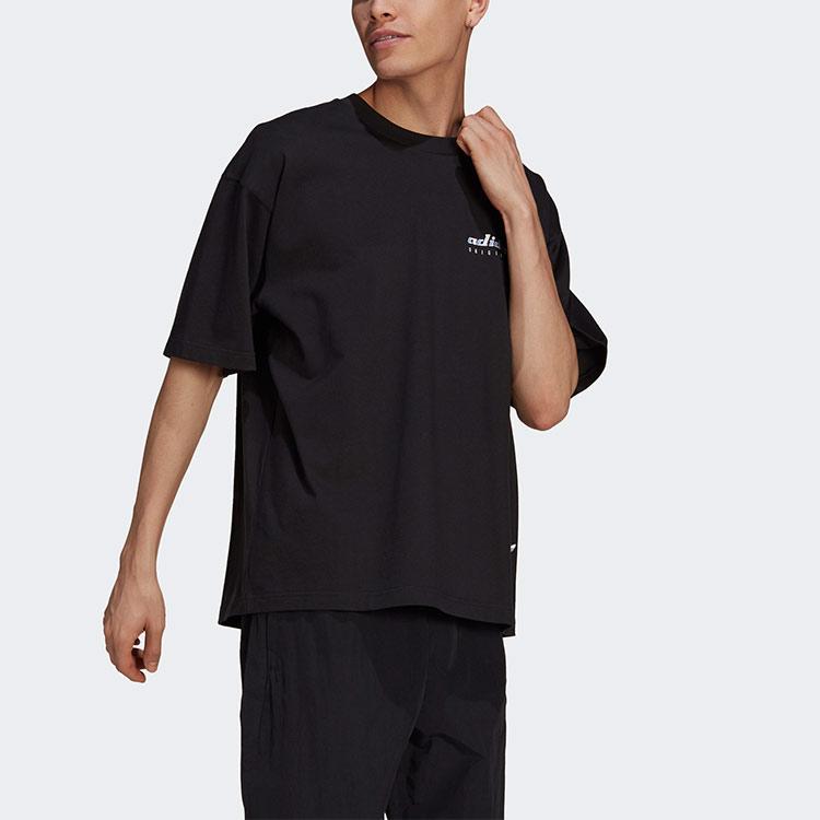 Adidas Originální tričko Originals Trefoil Tgp s krátkým rukávem a potiskem na zádech Pánské topy Černá HA4747