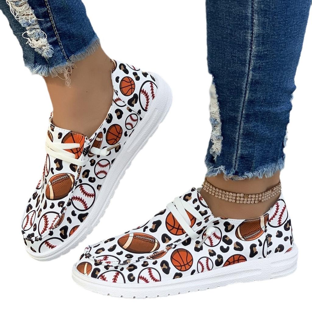 2025 New Spring and Autumn Round Toe Lace-up Canvas Casual Comfortable Single Shoes Women's Shoes