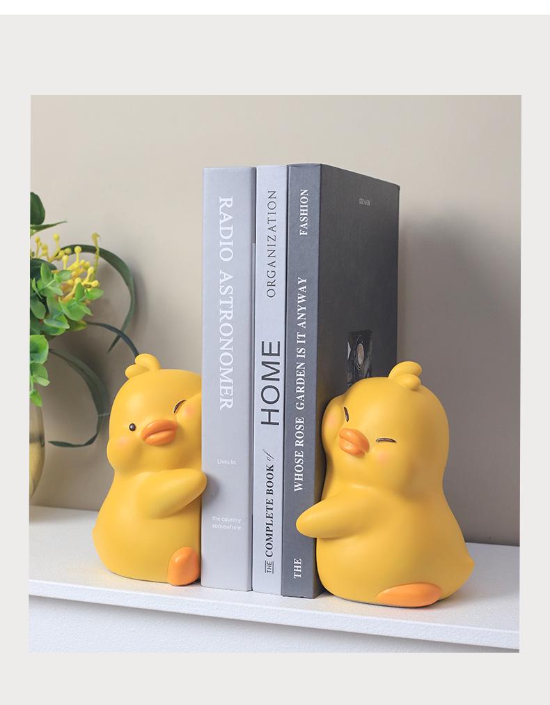Creative Duck Bookend: Resin Ornament for Bookshelf, Living Room, Bedroom Decor