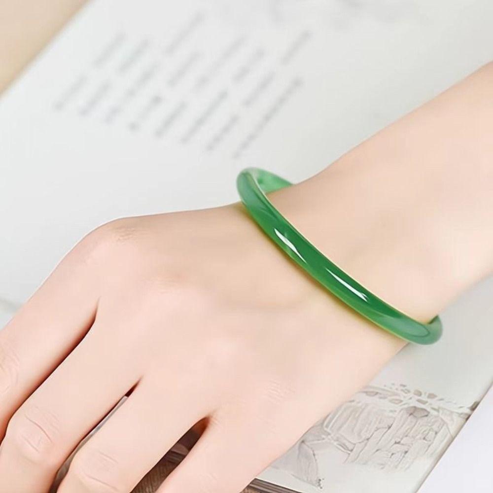 Elegant Exquisite Jingle Bangles Oriental Charm Simple Glass Bracelet Transparent Hand Ring Gift