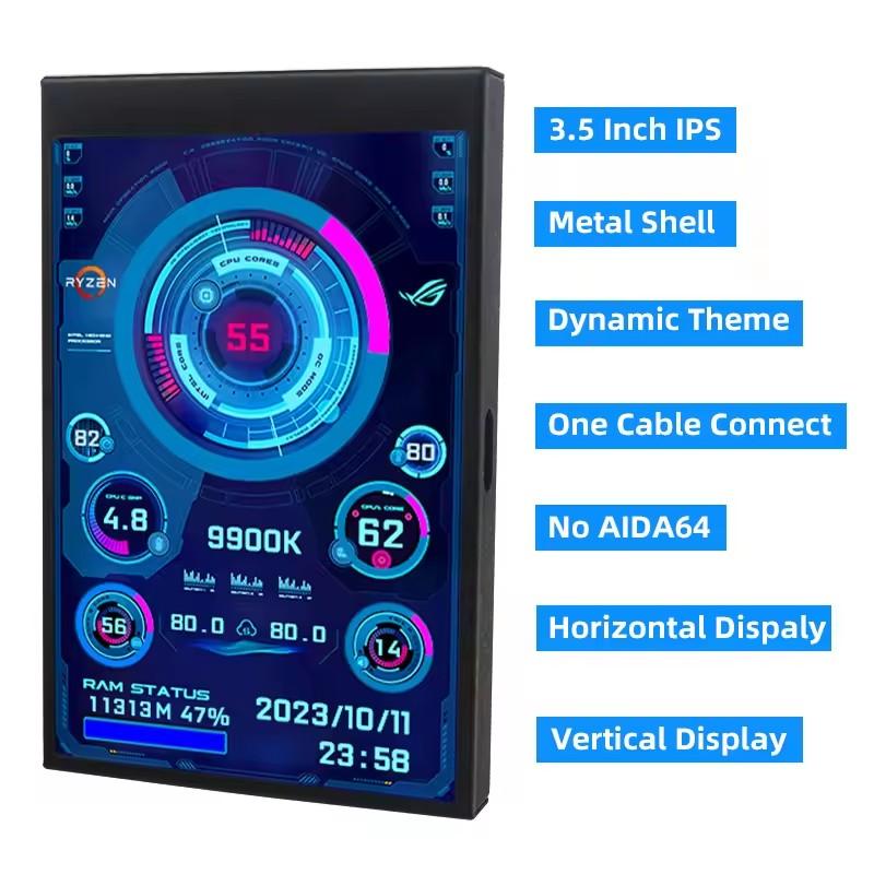 3.5 Inch IPS Type-C Screen 480*320 Secondary Screen CPU GPU RAM HDD USB Monitor Freely AIDA64 Mini Display