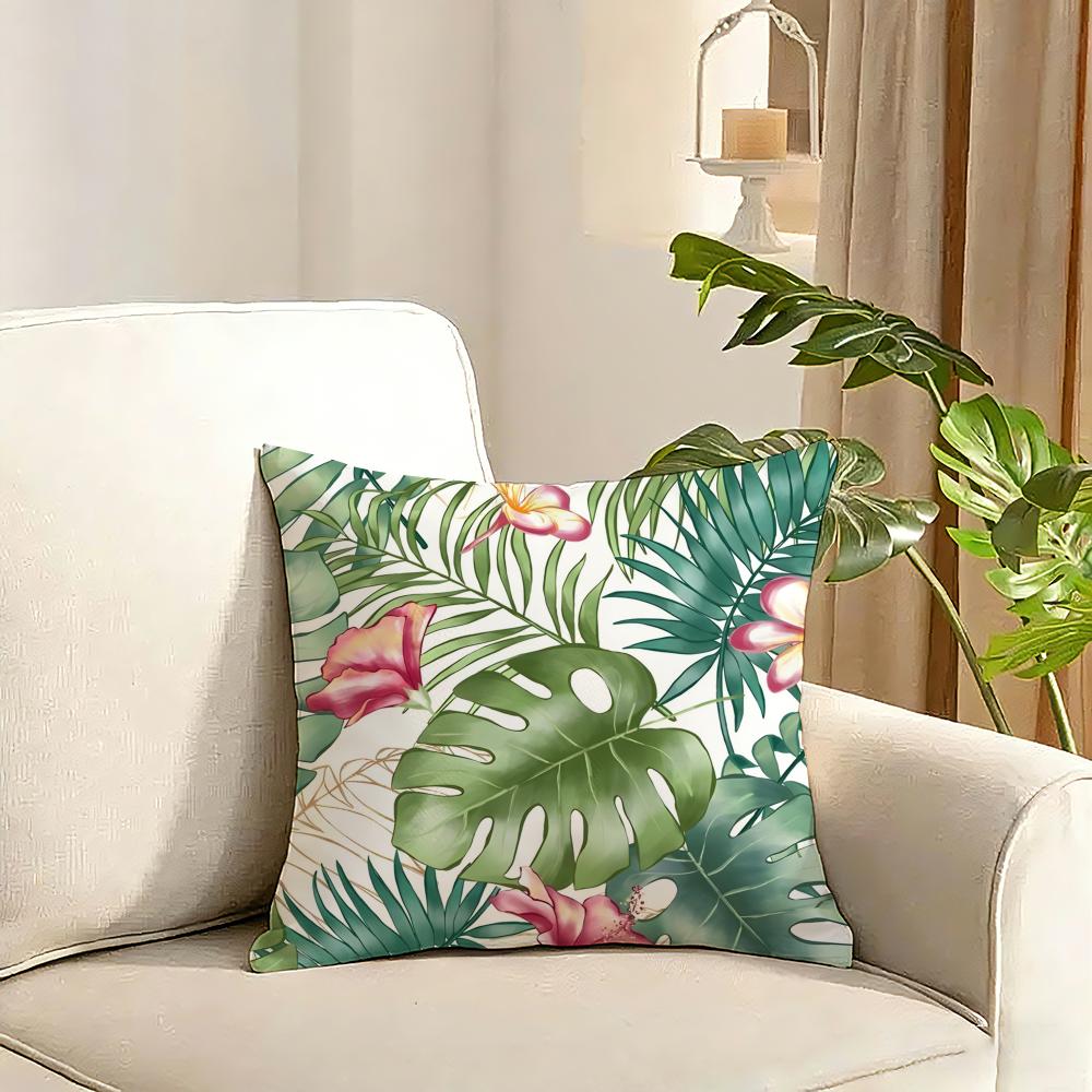 Cool Summer Prints Cushion Cover Reversible Plush Pillow Cover Soft Fluffy Home Decor for Sofa Bedroom