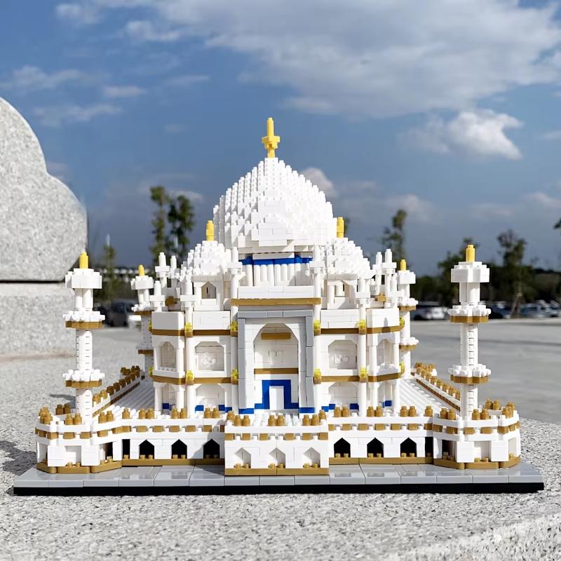 Słynny na całym świecie model architektury zestaw klocków do budowania DIY Taj Mahal Luwr Wieża Eiffla Idealne prezenty świąteczne i wakacyjne dla dzieci