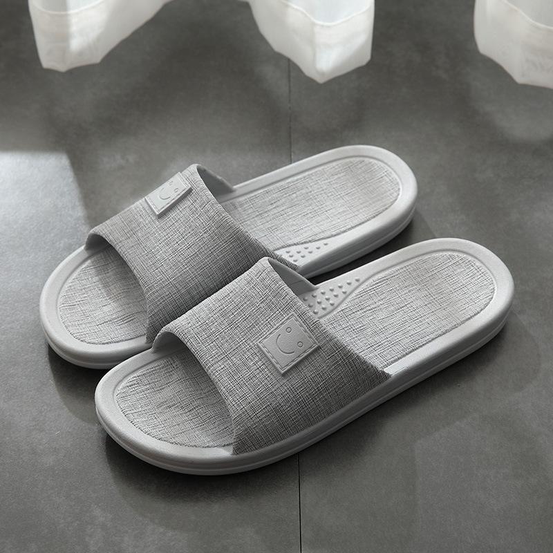 Men's Home Square Smiley Non-slip Slippers Home Bathroom Special Anti-water PVC Sandals Adult Indoor Shoes