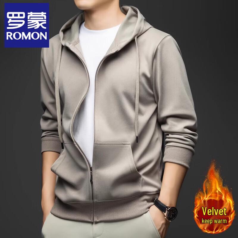 Romon Men s 2026 Autumn Winter Fleece Lined Hooded Jacket L
