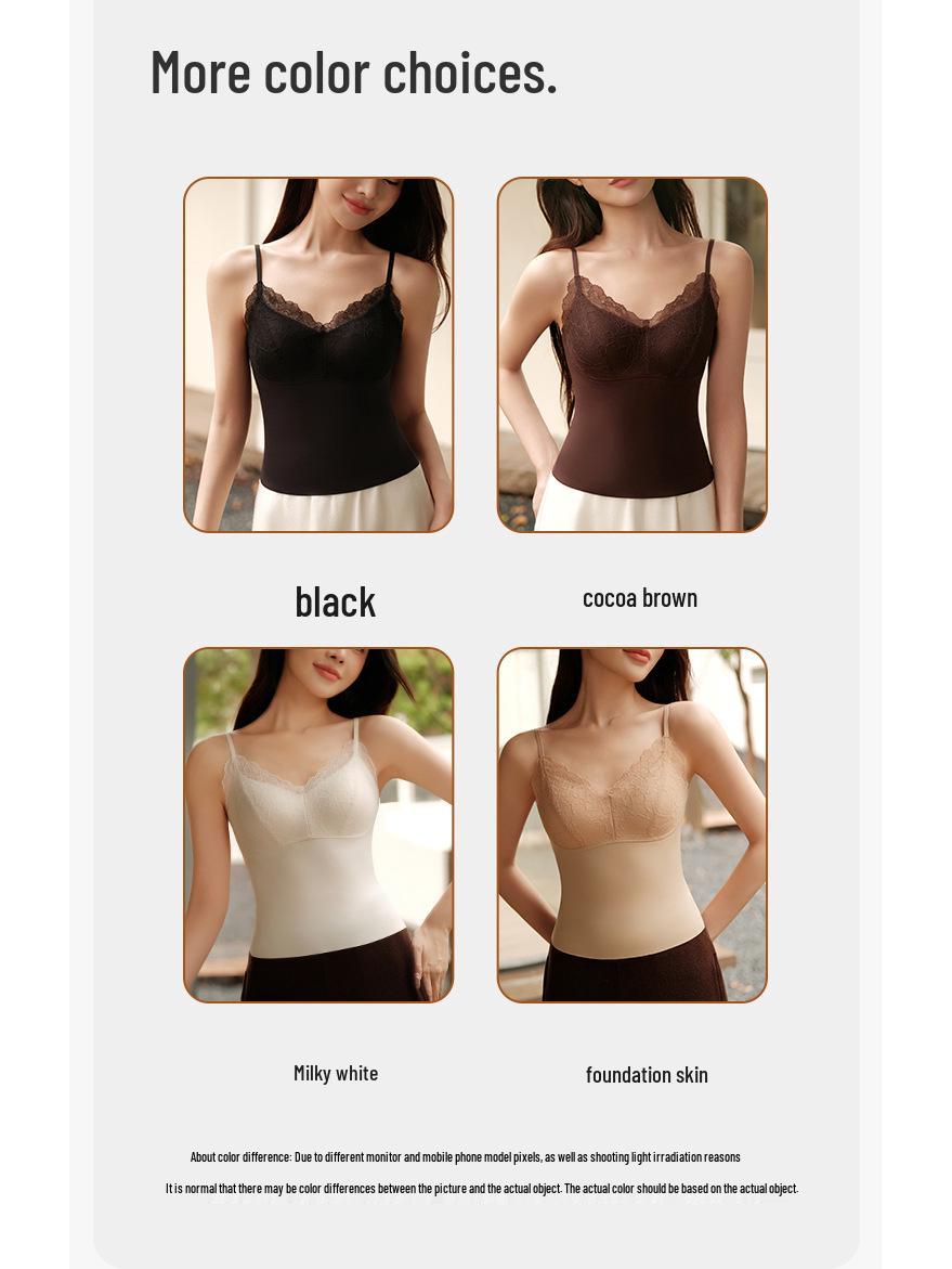 

Ретро кружевной топ-майка с V-образным вырезом и пуш-ап – Универсальный женский топ во французском стиле Large