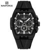 Original Men Sports Chronograph Watch Quartz Movement Silicone Strap 50m Waterproof Luminous Pointer Lightweight Men Casual Watch NF6113