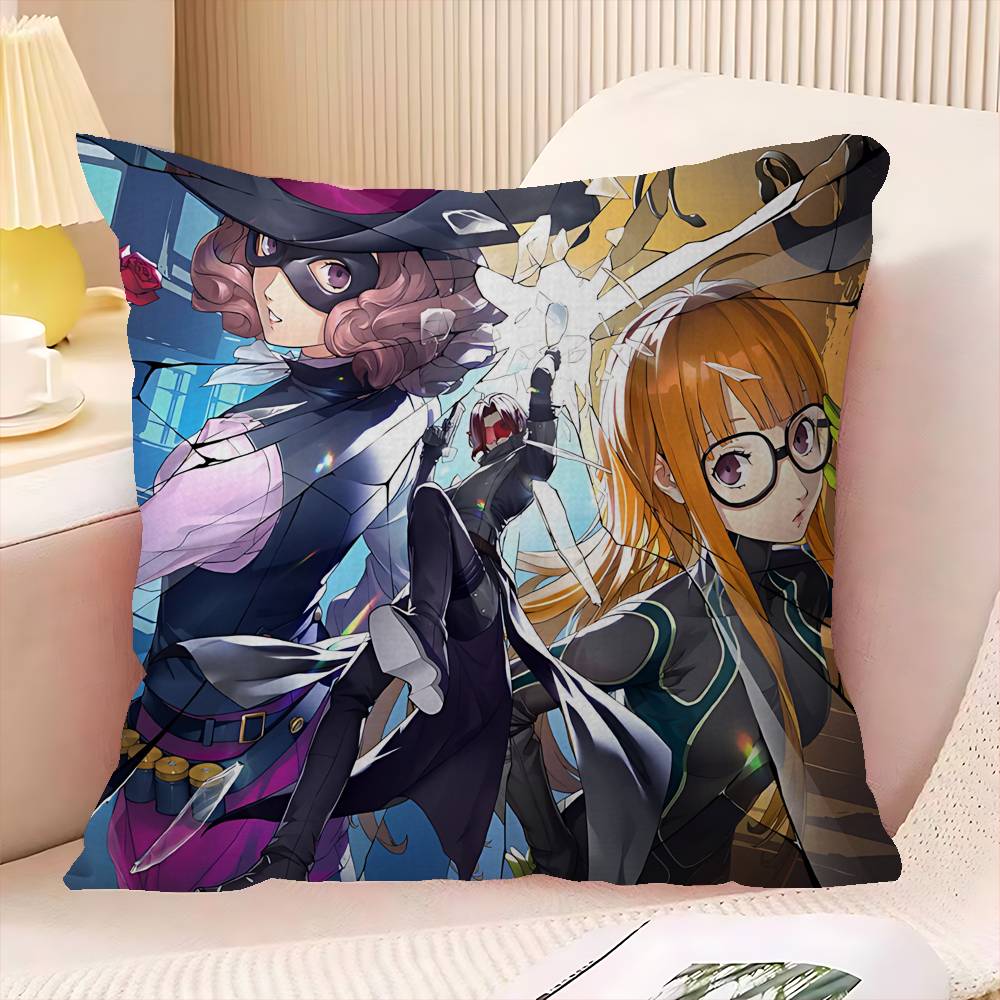 Hot Video P-Persona 5 Gaming Cushion Cover Pillowcase Upholstery Sofa Throw Pillow Home Decor Pillowcas