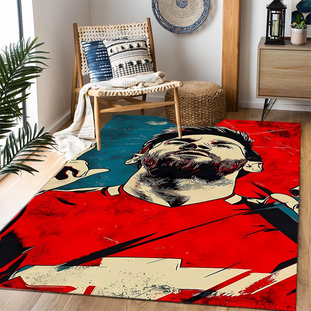 Argentina's Messi Action Carpet Design for Living Rooms Bedrooms Playrooms Kitchen Antislip Carpet Anime Office Decor Wedding Party Gift