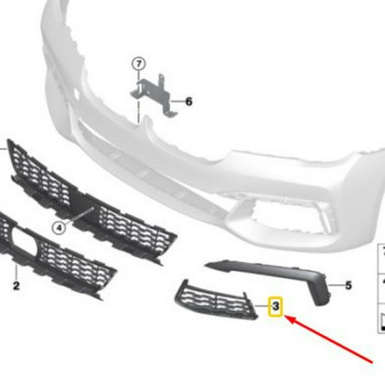 Grilă de admisie aer pentru lampă de ceață bară față pentru BMW Seria 7 G12 G11 (Stanga dreapta) - Numere de piesă 51118092157/51118092158.