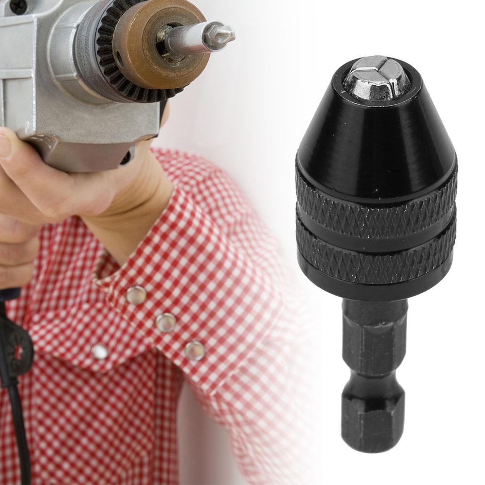 0.33.6mm Keyless Drill Chuck 14" Hex Shank Quick Change Adapter Converter