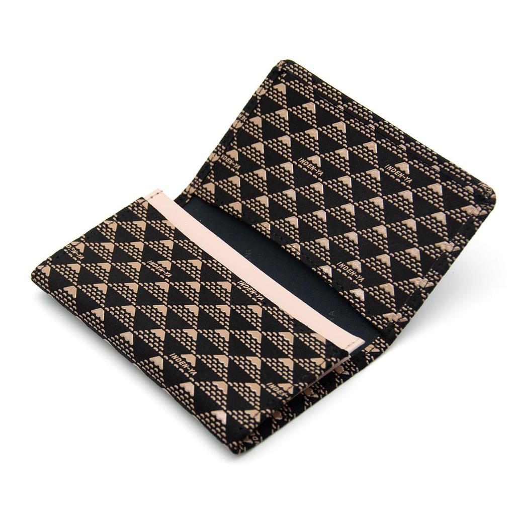 Inden-ya Inden Business Card Case, Takane with Mount Fuji Design, Traditional Craft, Koshu Inden, Deerskin, Lacquer, Original Brand (No. 2804, White)
