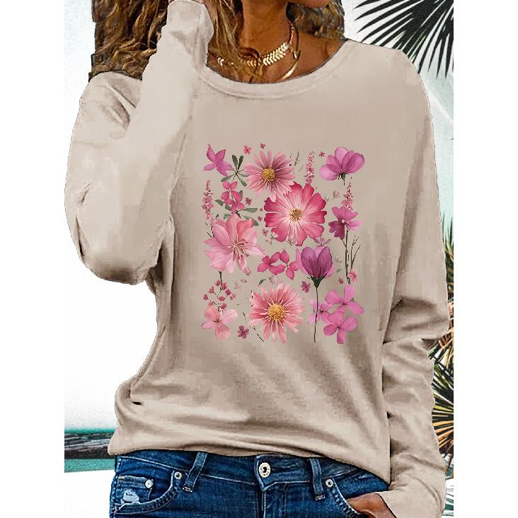 ITCIJ Letter-printed Long-sleeve for Autumn and Winter T Shirt