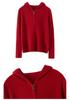 Women's 100% Pure Cashmere Ribbed Knit Hoodie Sweater - Autumn Winter Casual Wear