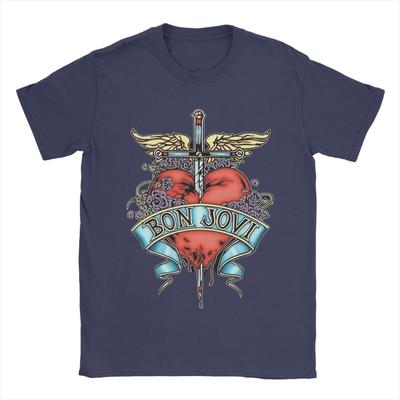 Men's Bon Jovi Jon Bon Jovi  T Shirt  Cotton Tops Novelty Short Sleeve Round Collar Tee Shirt 6XL T-Shirt