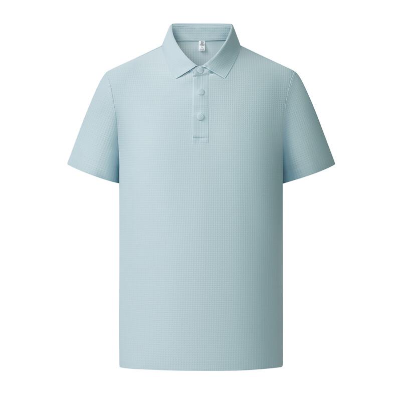 Yiliteng Men's Waffle Knit Short Sleeve Polo Shirt