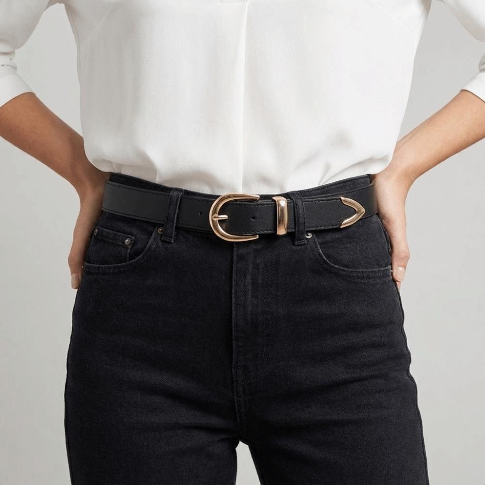 Metal PU Leather Belt Pin Buckle Trousers Belt Cool Women Waistband  Male