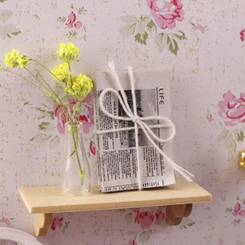 Mini Accessories For Dollhouse Wooden Wall Shelf 1:12 Doll House Wall Shelf