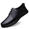 Autumn New Men’s Breathable Leather Loafers - Soft Sole Cowhide Casual Shoes for Middle-Aged Men