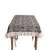Retro Polyester Cotton Color Woven Jacquard Black And White Butterfly Pleated Lotus Leaf Edge Fringed Tablecloth Rectangular Coffee Table Tablecloth