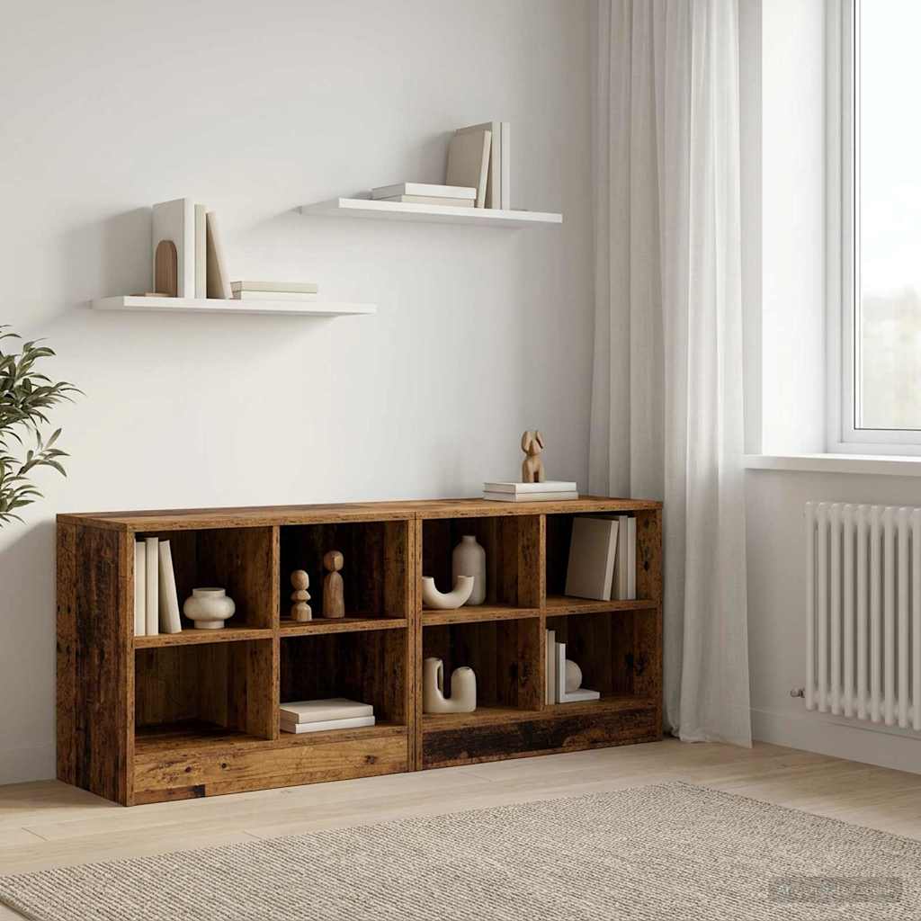 Bedside Cabinet Set 2 pcs Reclaimed Wood Look 66 x 33 x 48 cm Engineered Wood