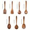8pcs Heat Resistant Wooden Cooking Utensils - Premium Set for Non-Stick Pans Shovel/Spoon/Fork Included Practical Kitchen Tools