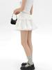 Mini Skirt Women Summer Kawaii Lace Mesh Patchwork Sexy White High Waist A-line Lolita Ruffle Skirt