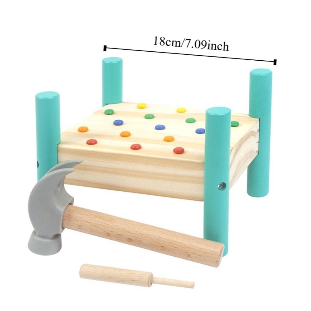 Montessori Knock Nails Tool Toy Wood Baby Hammer Hit Wooden Toys Children Strength Training