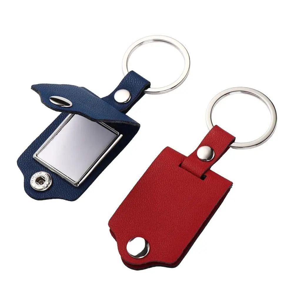PU Leather Photo Frame Metal Metal Key Chains Fashion Photo Keyring  Gift