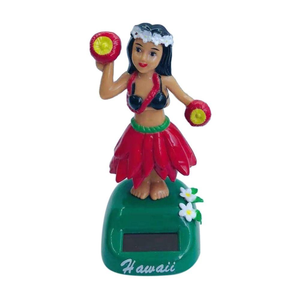 

Model Hawaiian Girl Toys Solar Hula Girl Swinging New Swinging Dancing Doll Car Decor Red-B
