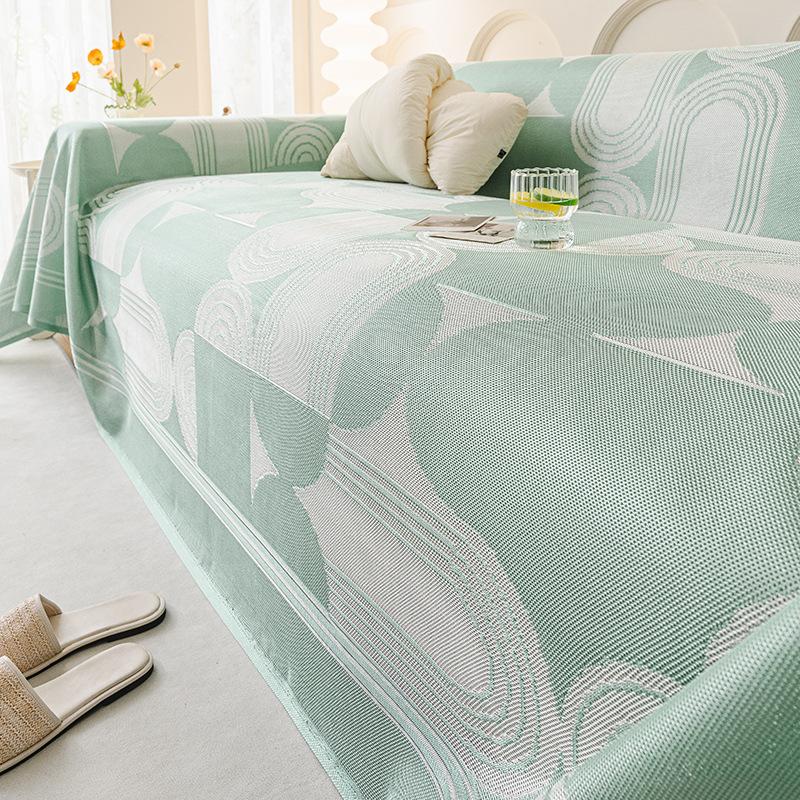 Summer Ice Silk Sofa Towel Simple Ins Style Fully Covered Anti-Slip Sofa Cover Cloth Cool Sofa Cushion