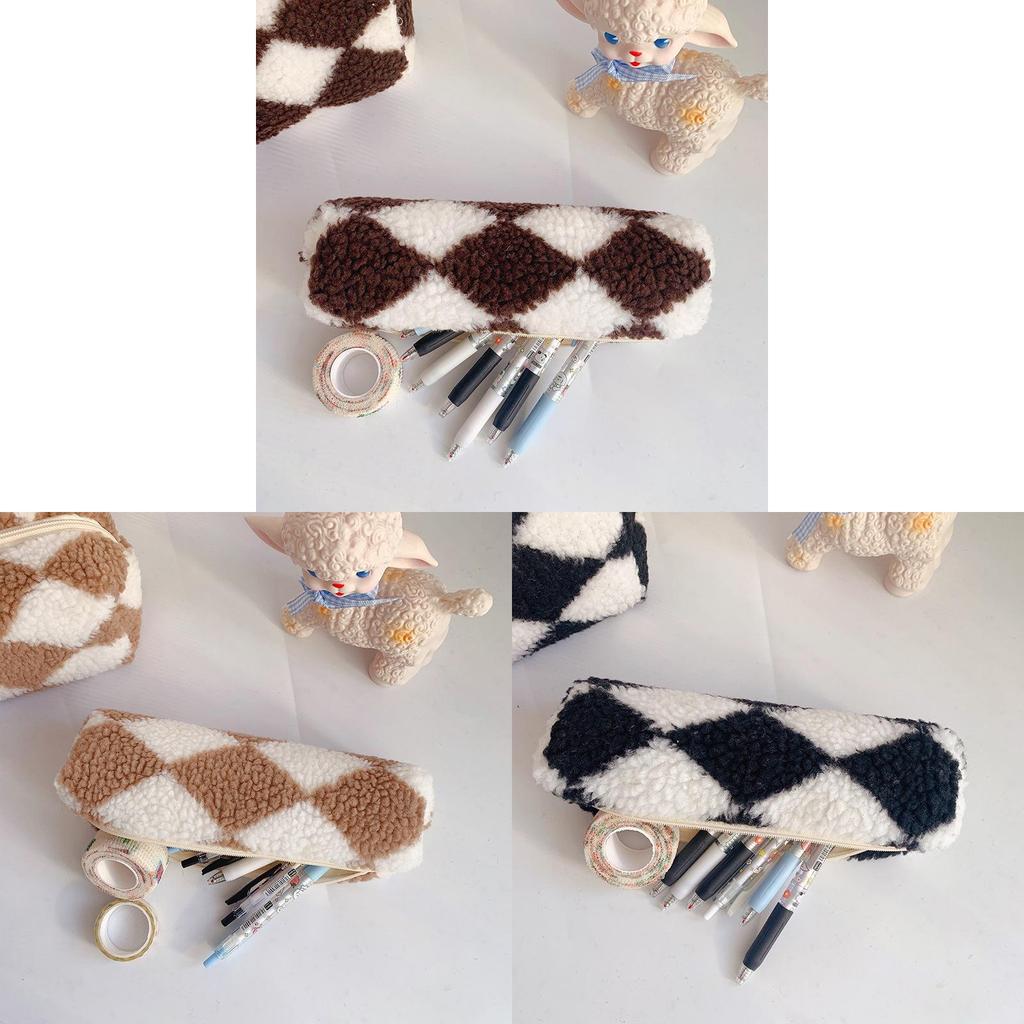 Plush Makeup And Pen Bag With Spacious Design For School And Travel Use