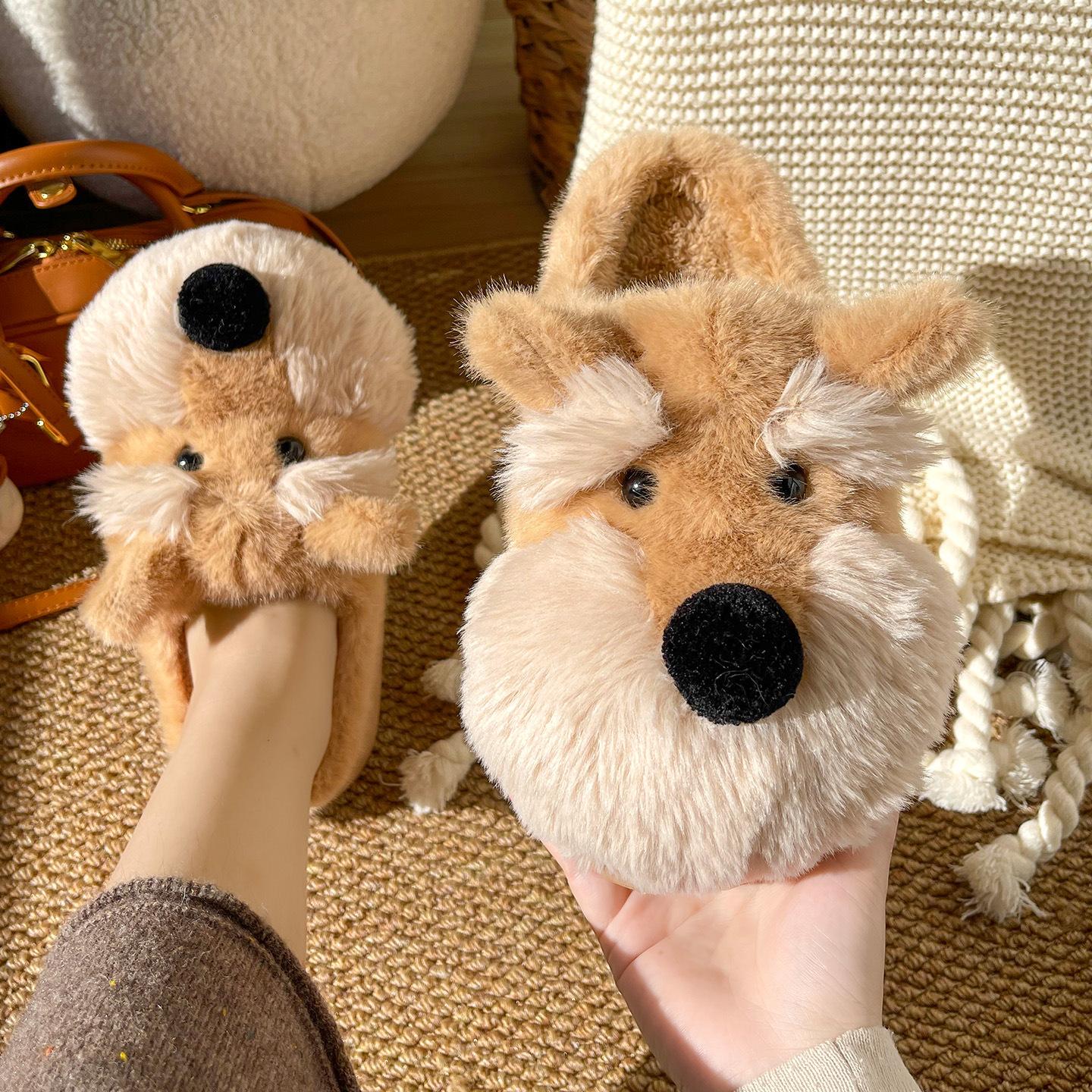 

Модные Новые Милые Мультяшные Пушистые Тапочки Женские Зимние Плюшевые Туфли Забавный Стиль Собаки Теплый Искусственный Мех Противоскользящие Девочки Домашние Хлопковые Шлепанцы 40-41