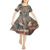 Girls 3D Print Dresses Kids Girl Party Sleeveless Princess Dress Tank 3D Crystal Wolf Dog Print Dress