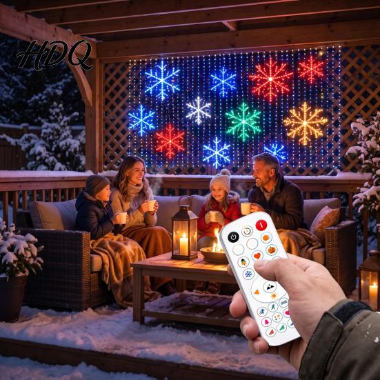 Decorative Garden Lamps Smart LED Curtain Lights RGB DIY Fairy Lights for Bedroom Wall Window Indoor Outdoor Decor IP65 Waterproof USB Powered Color