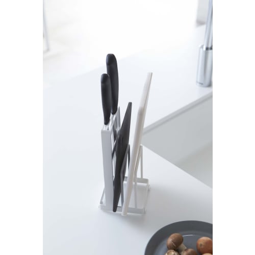 Yamazaki Jitsugyo Knife & Cutting Board Stand Plate White 2436