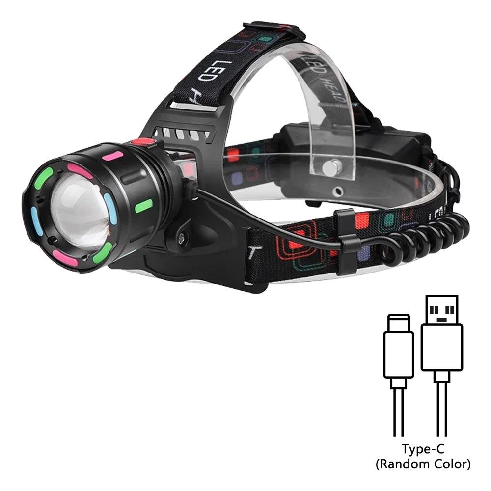 Multifunctional LED Headlamp USB Rechargeable Powerful Head Flashlight Camping Search Light Front Headlight Lantern
