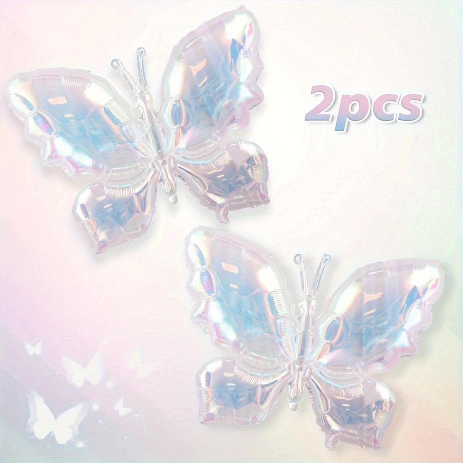 

2 блестящих шара-бабочки: жемчужно-белые гигантские бабочки для праздничных торжеств 40INCH