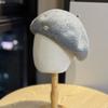 Temperament Korean Style Beret Autumn and Winter Hat Face Small Big Head Circumference Painter Hat Black All Match Beret Hat