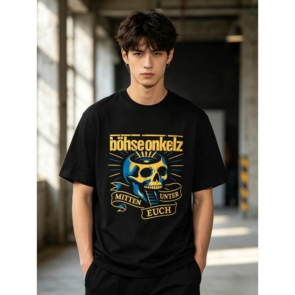 Bhse Onkelz Cotton Tshirt Teen Anime Breathable Aesthetic Graphic Colorful Top Tees Casual Comfortable Gothic Anime Breathable