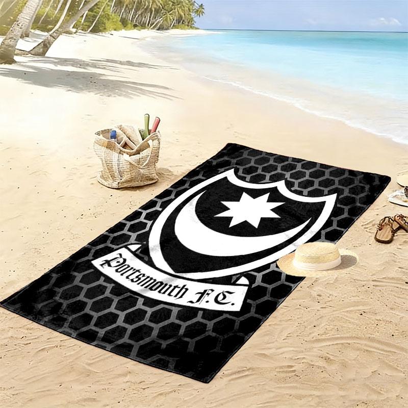 Portsmouth Logo Beach Towel, Large Soft Quick Dry Towel for Beach Camping Swimming