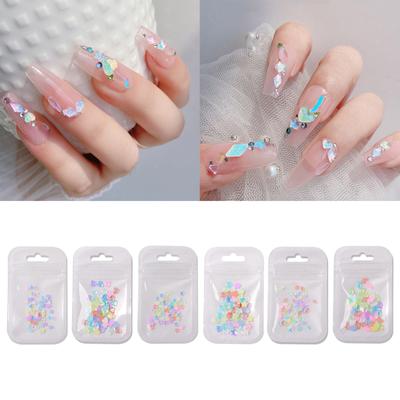 50x Nail Parts Crystal Flatback Rhinestones Star Heart Glitter Nail Charm 3D Gems Decorations Parts Manicure Accessory
