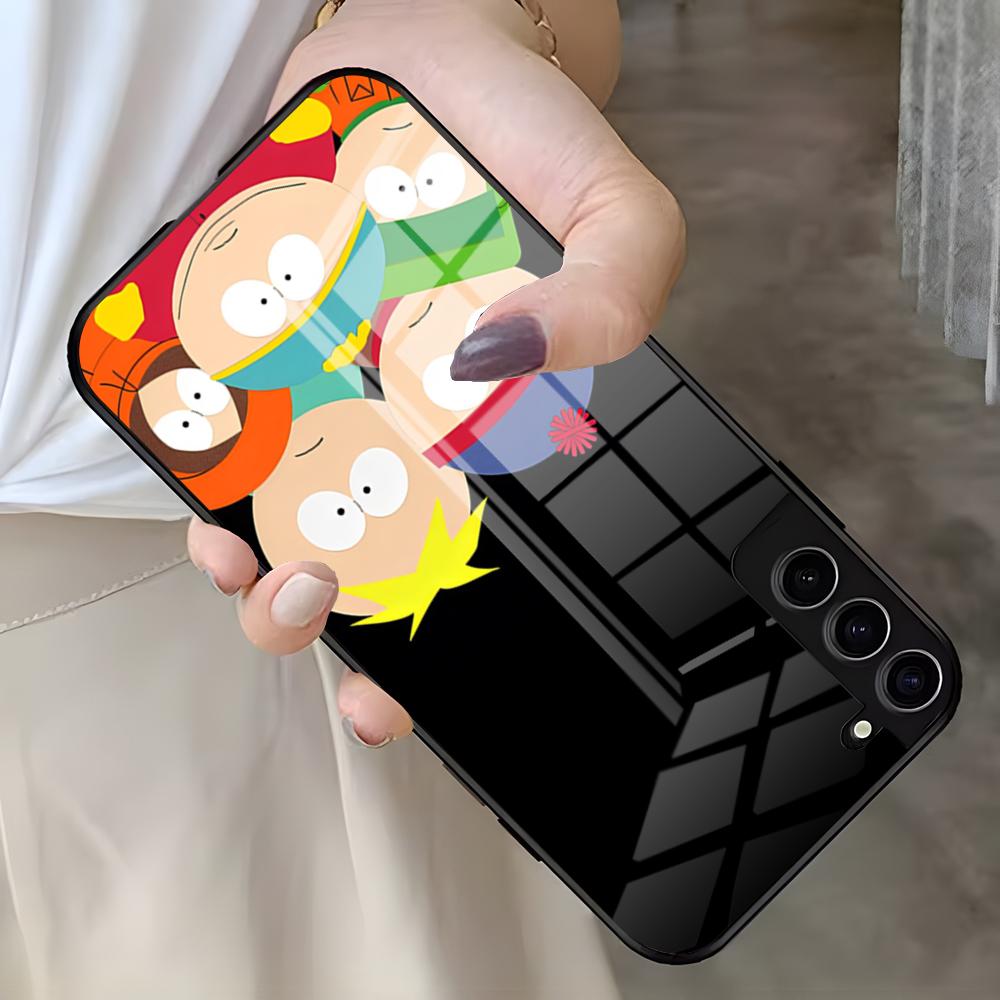 

Смешной мультяшный чехол для телефона South Park для Samsung S26 S25 Edge Ultra 23 22 21 20 Ultra Plus S24 Fe Стеклянная крышка Galaxy S23 FE