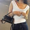 Sommer Schwingender Ausschnitt Ärmellos Sexy Rückenfrei Weste T-Shirt Neue Mode Elegant Slim Fit Einfarbiges Oberteil Damen Lässig Einfache Bluse Damenbekleidung