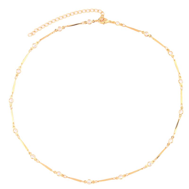 

5A White Cubic Zirconia Paved Triangle CZ Tennis Chain Necklace Gold Choker For Women Fashion Icy Out Valentine s Day Jewelry