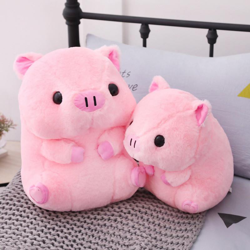 Pink Sitting Posture Big Head Lucky Pig Plush Toy Cute Girl Birthday Gift Doll